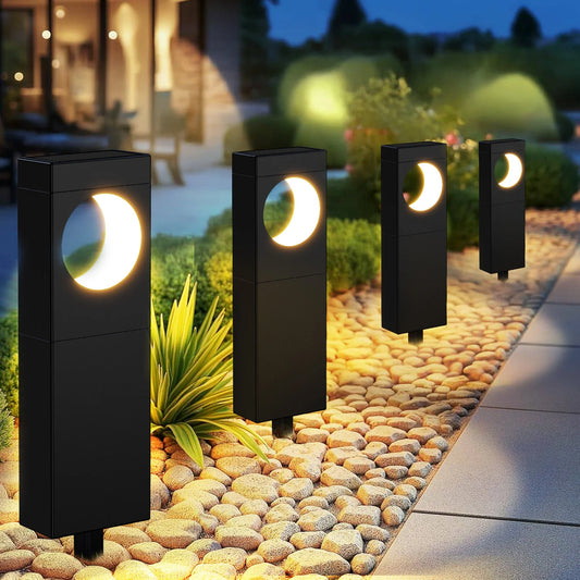Solar Pathway Lights 4 Pack Auto On Off LED Outdoor Decor