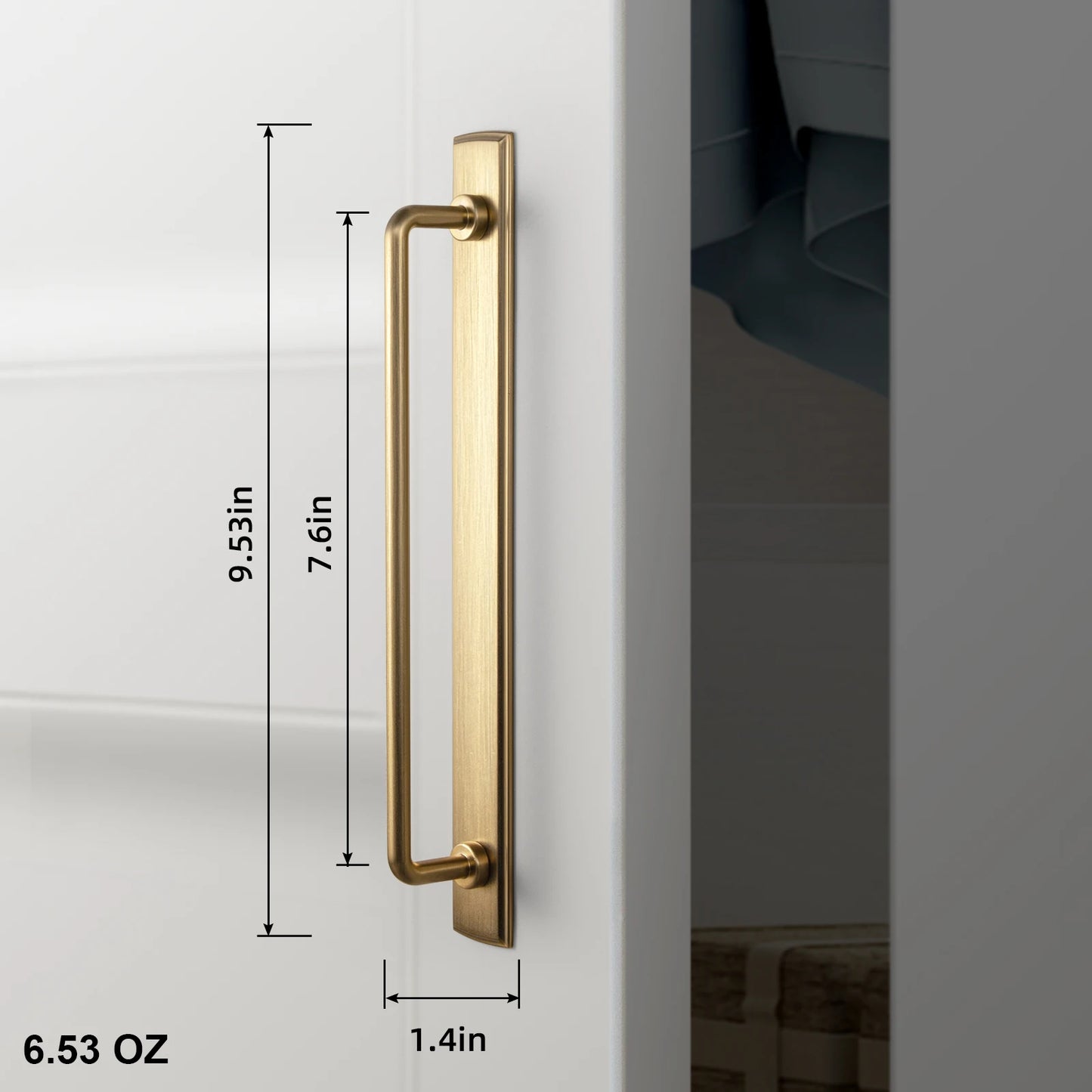 Antique Brass Handle with Backboard Vintage Cover Up Furniture Handle Drawer Cupboard Bar Pull Handle for Home