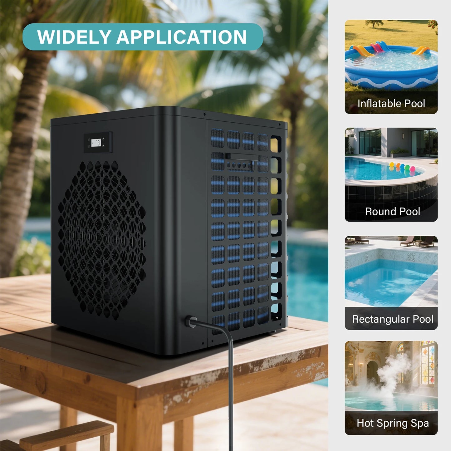 16000 BTU Above Ground Pool Heater With Titanium HX 110V