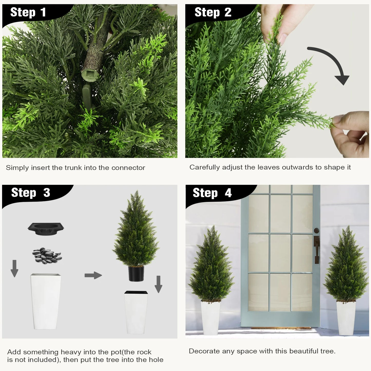 Artificial Cedar Tree Faux Silk Plant For Home Decor