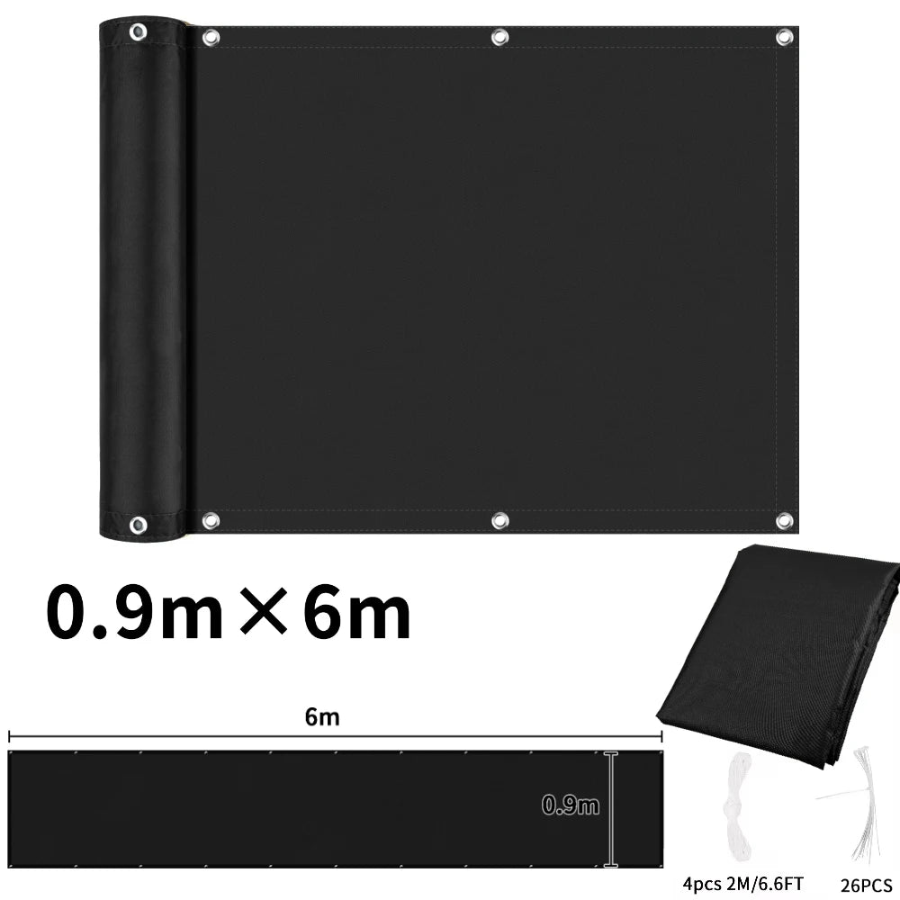 Balcony Privacy Screen Patio Fence Screen for Balcony Cover Waterproof Garden Sunshade Cloth with Grommets UV Protection Shelter