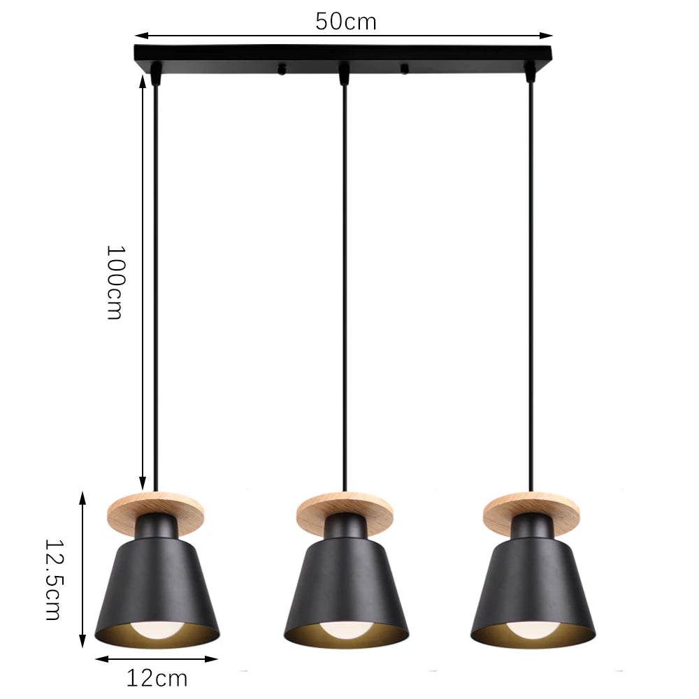 1/3 Heads Modern Living Room Pendant Lamp Art Decor Bar Pendant Light Simple Hanging Lampshade Luminaire for Home Lighting E27