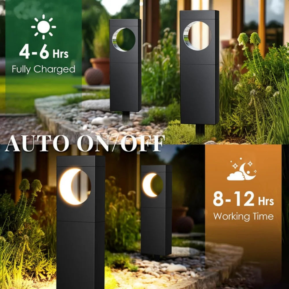 Solar Pathway Lights 4 Pack Auto On Off LED Outdoor Decor