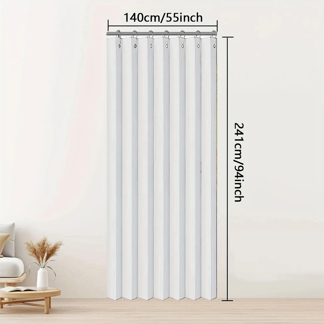 1Panel, Outdoor High-Temperature Shaped Crumpled Waterproof Curtains, Simple Modern Country Outdoor Waterproof Curtains for Outdoor Courtyard Balcony Swimming Pool Terrace Partition Decorative Windows