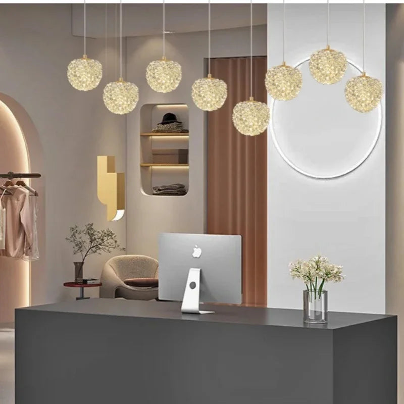 2024 New Luxury Bedside Crystal Chandelier High-end Warm Romantic Living Room Bedroom Aisle Ceiling Lamp Art Decor Light Fixture