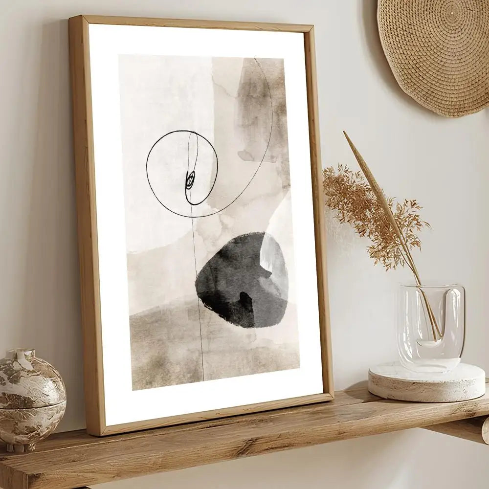 Black and White Artwork Painting Calligraphy Modern Aesthetic Canvas Wall Art Decor Print for Living Room Office Gallery Decor