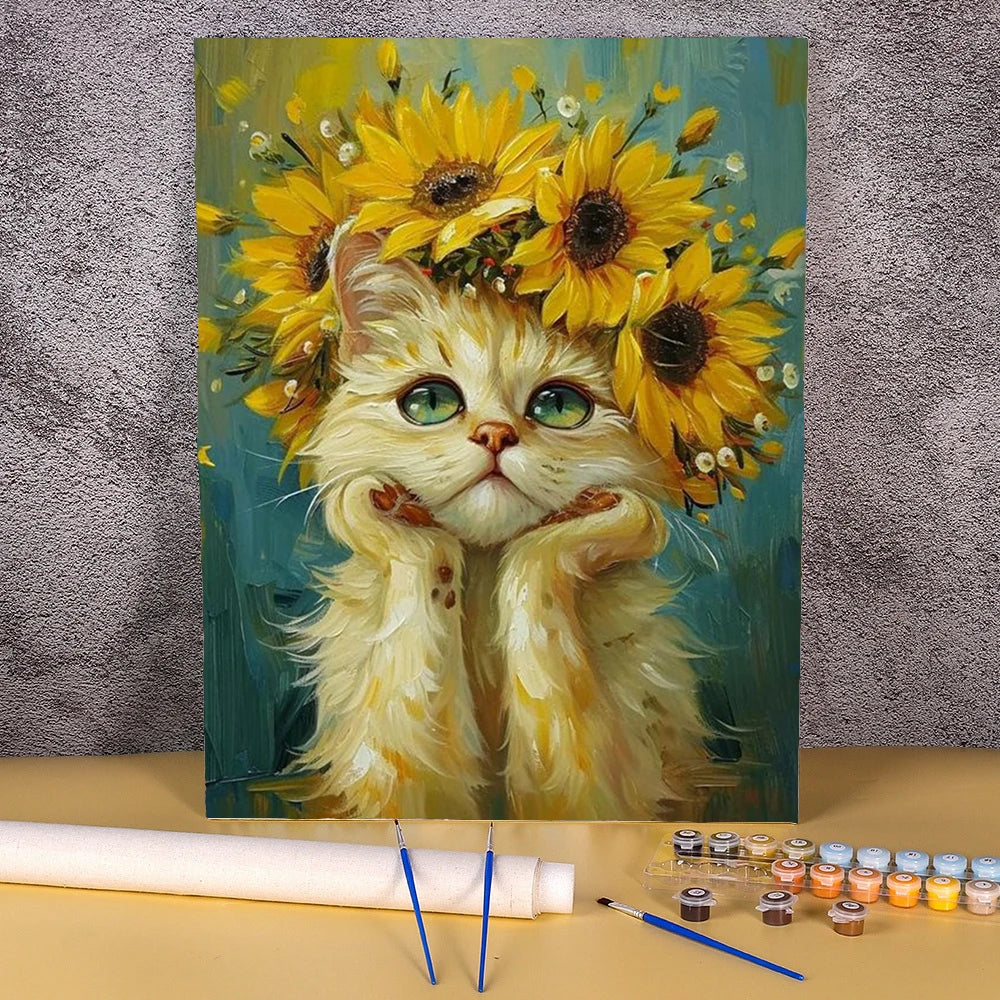 Cartoon Cat Oil Pictures By Numbers Abstract Paintings On Canvas Animal Acrylic Paint By Number For Home Wall Art Decor