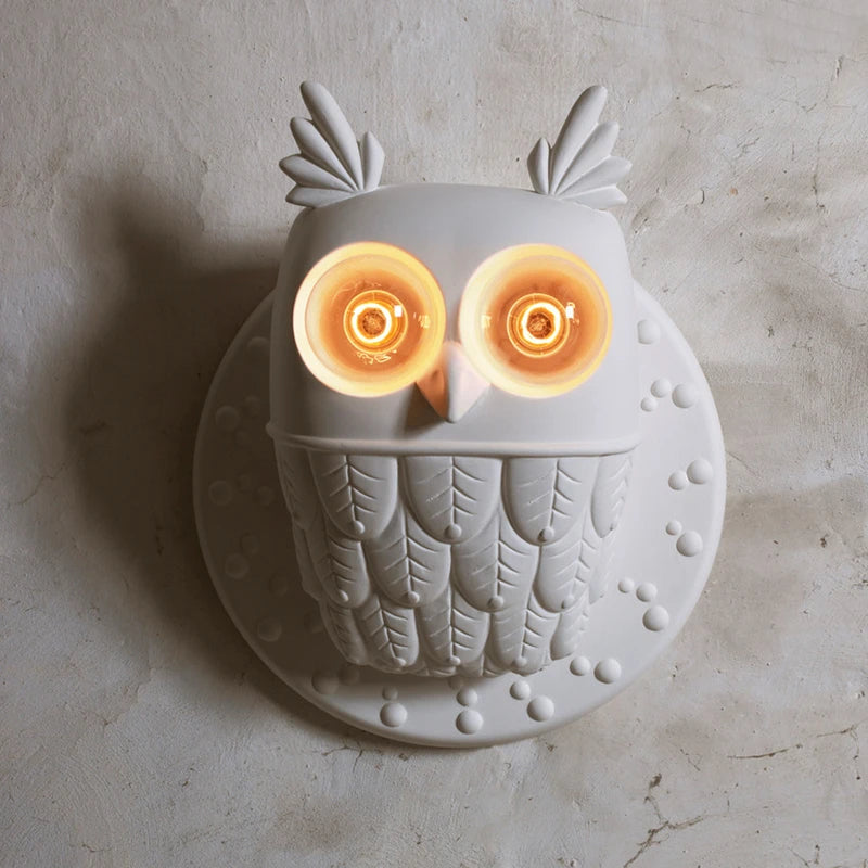 Nordic Wall Lamp Postmodern Resin Owl Wall Lamps For Living Room Bedroom Home Art Decor E27 Bedside Wall Light Bathroom Fixtures