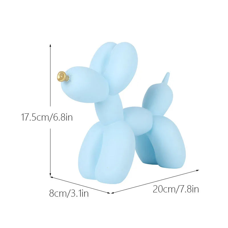 Whimsical Water-Transfer Balloon Dog Sculpture-Dazzling Graffiti Art Decor for Living Room/Entryway,Vibrant TV Stand Centerpiece