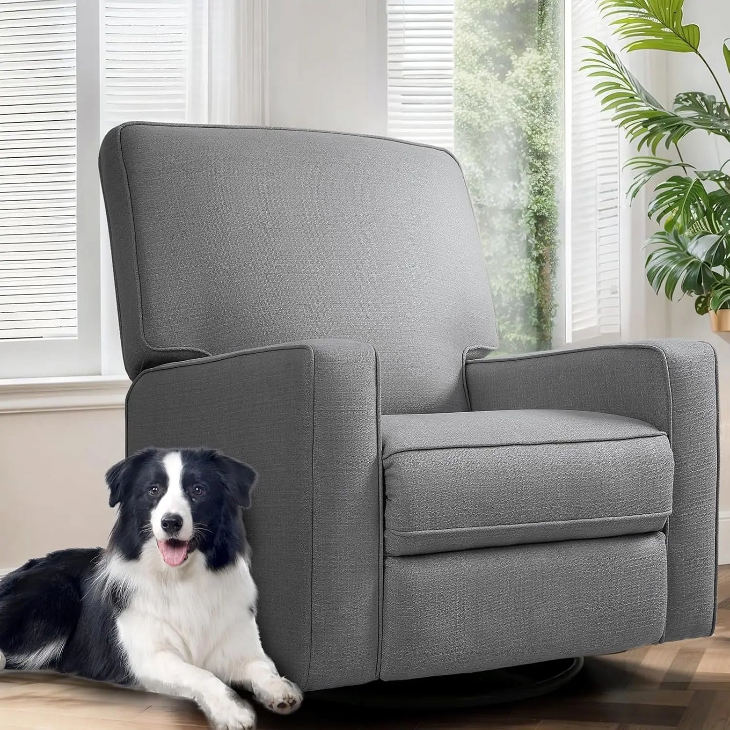 Manual Rocker Recliner Chair for Adults, High Back Glider with Deep Seat, Upholstered Fabric Armchair, Customized