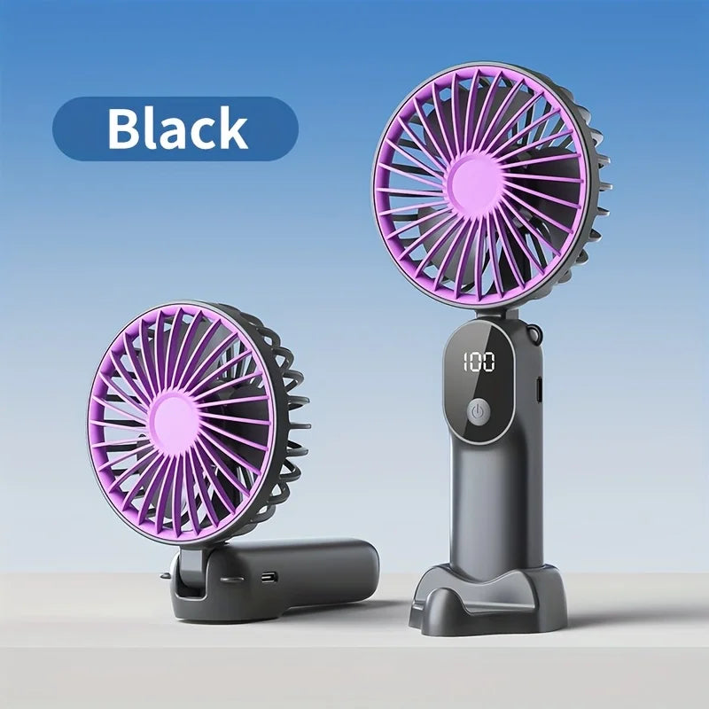 JPNPL Mini Portable USB Fan 6 Speeds 3 In 1 Digital Display