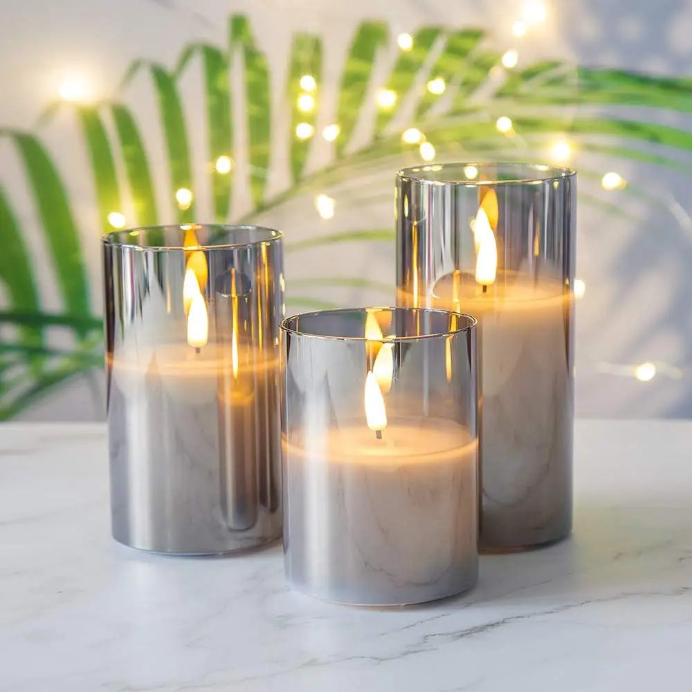 Choice 3 Pack Flickering Flameless LED Candles With Remote Control
