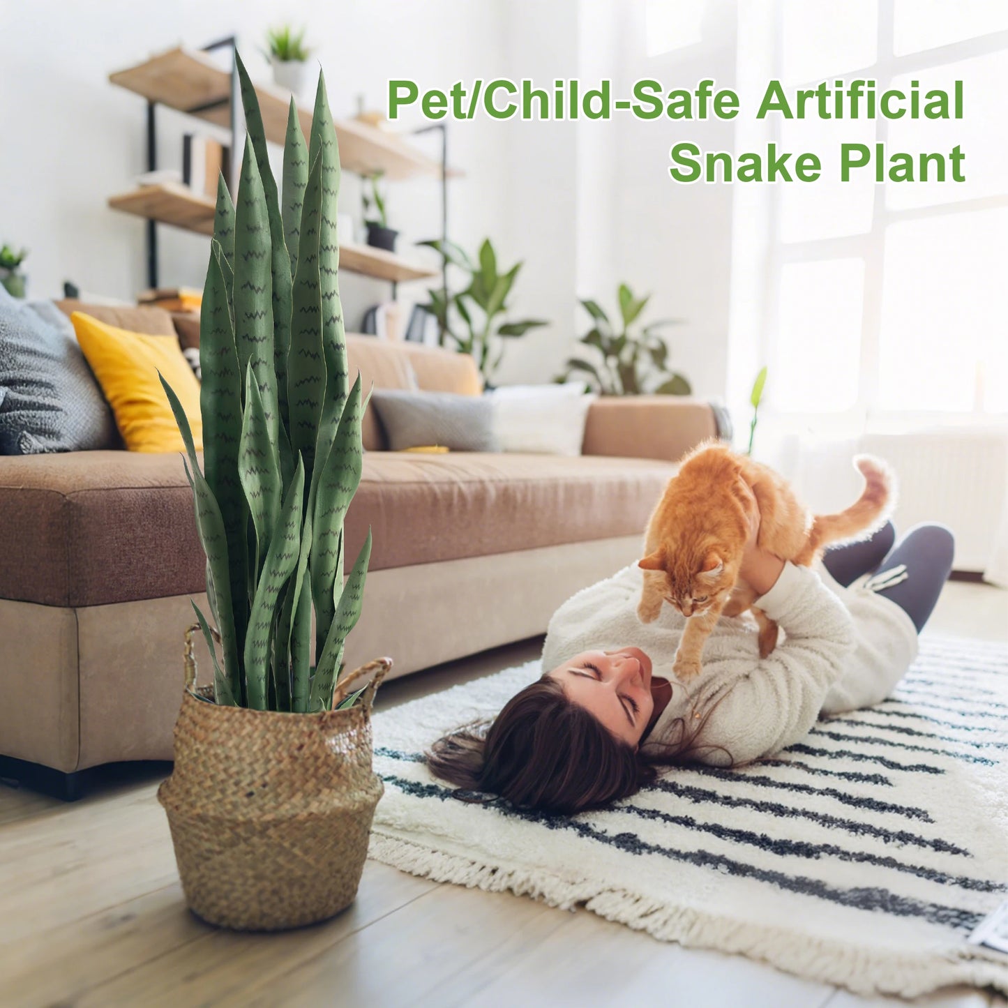 Faux Snake Plant 2 Pack Indoor Outdoor Artificial Silk Decor