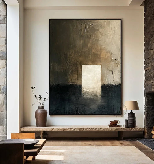 Large Beige Texture Abstract Handmade Painting Wall Art Abstract Minimalist Painting on Canvas Beige Neutral Living Room Deco
