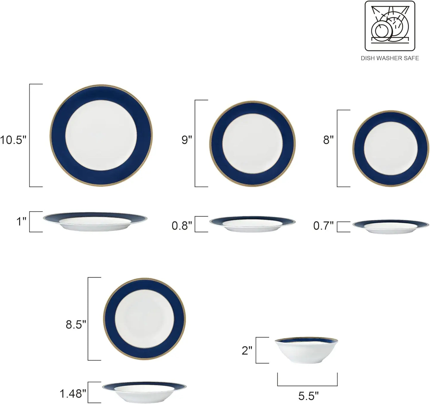 LIEI Bone China Dinnerware Set Service For 4 Elegant