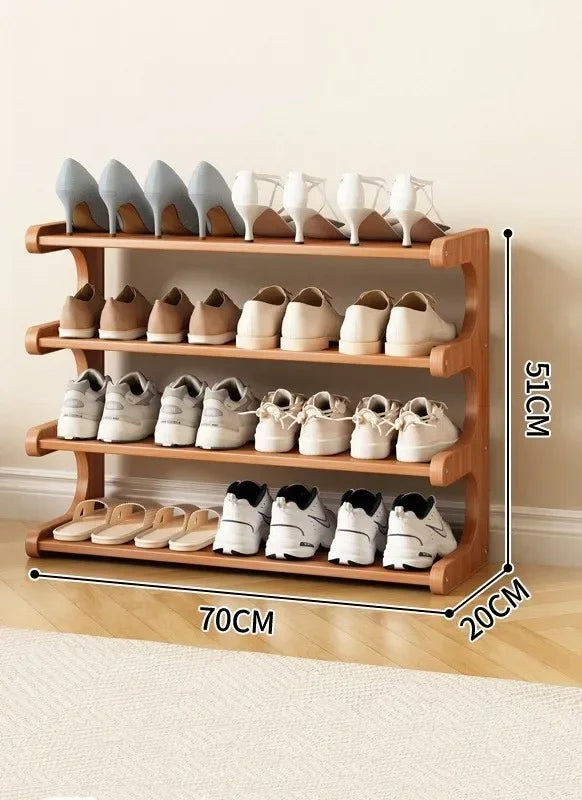 Simple shoe rack for household use, wooden storage at the entrance, multi-layer dormitory storage at the entrance, storage rack