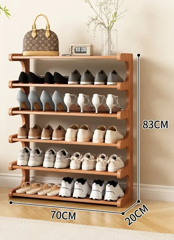 Simple shoe rack for household use, wooden storage at the entrance, multi-layer dormitory storage at the entrance, storage rack