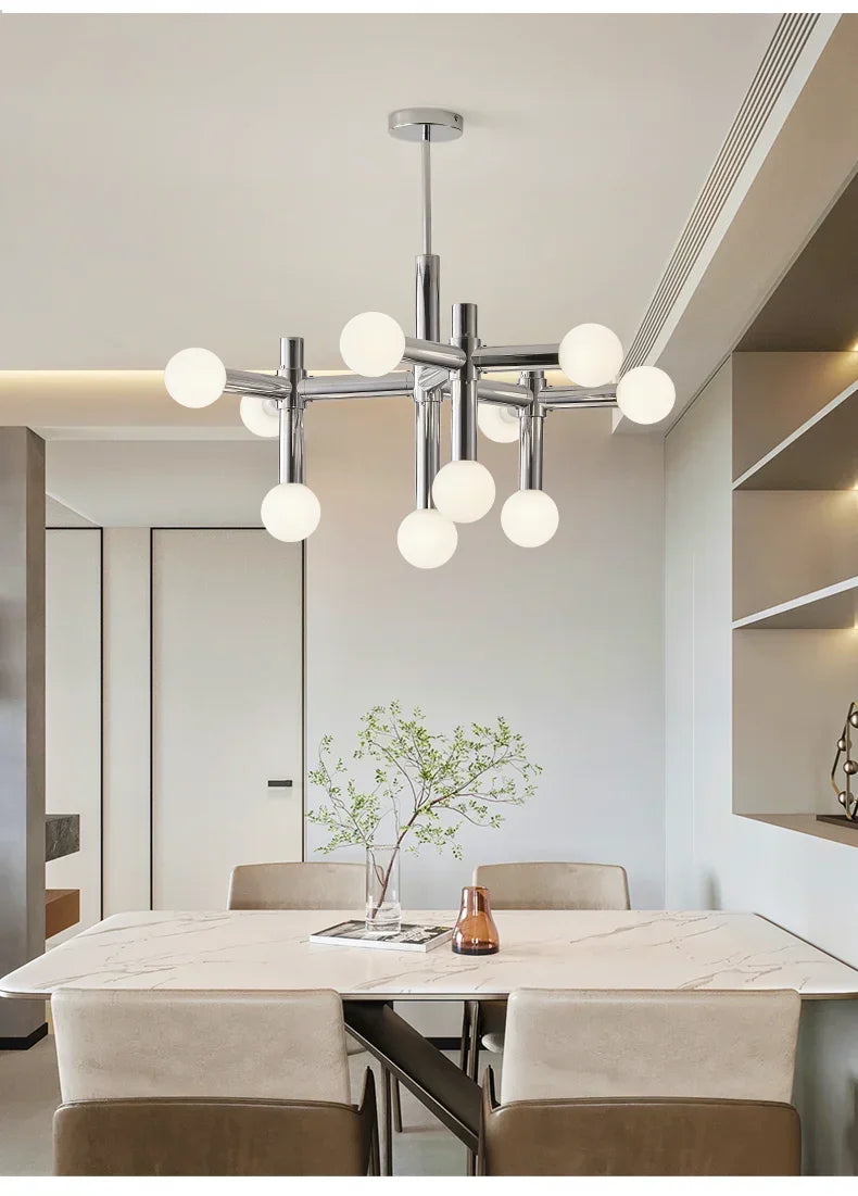 Italian Designer Stainless Steel Magic Bean LED Pendant Lamp Living Room Bedroom Restaurant Study Chandelier Art Decor Lighting