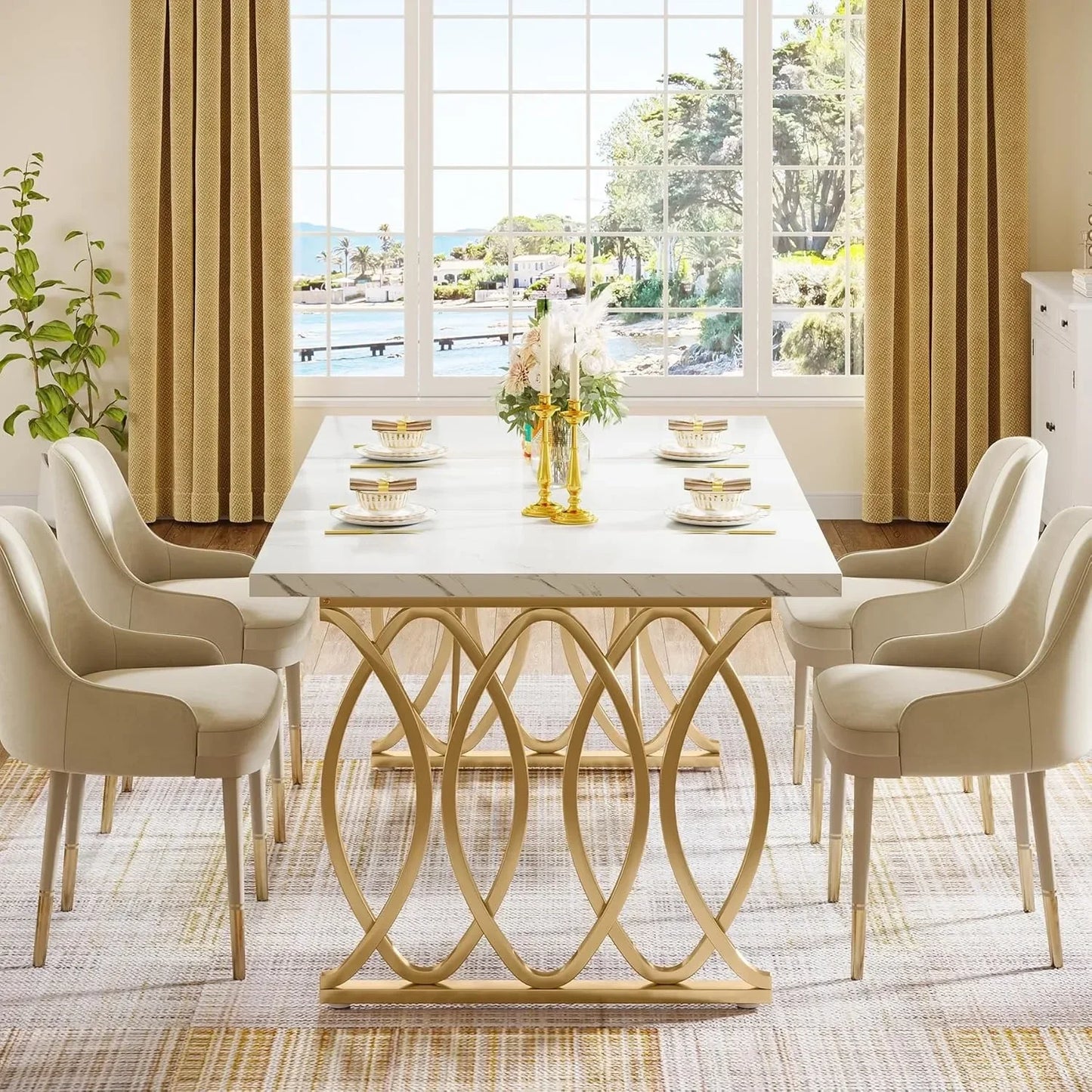 Little Tree Modern Dining Table Rectangular Kitchen