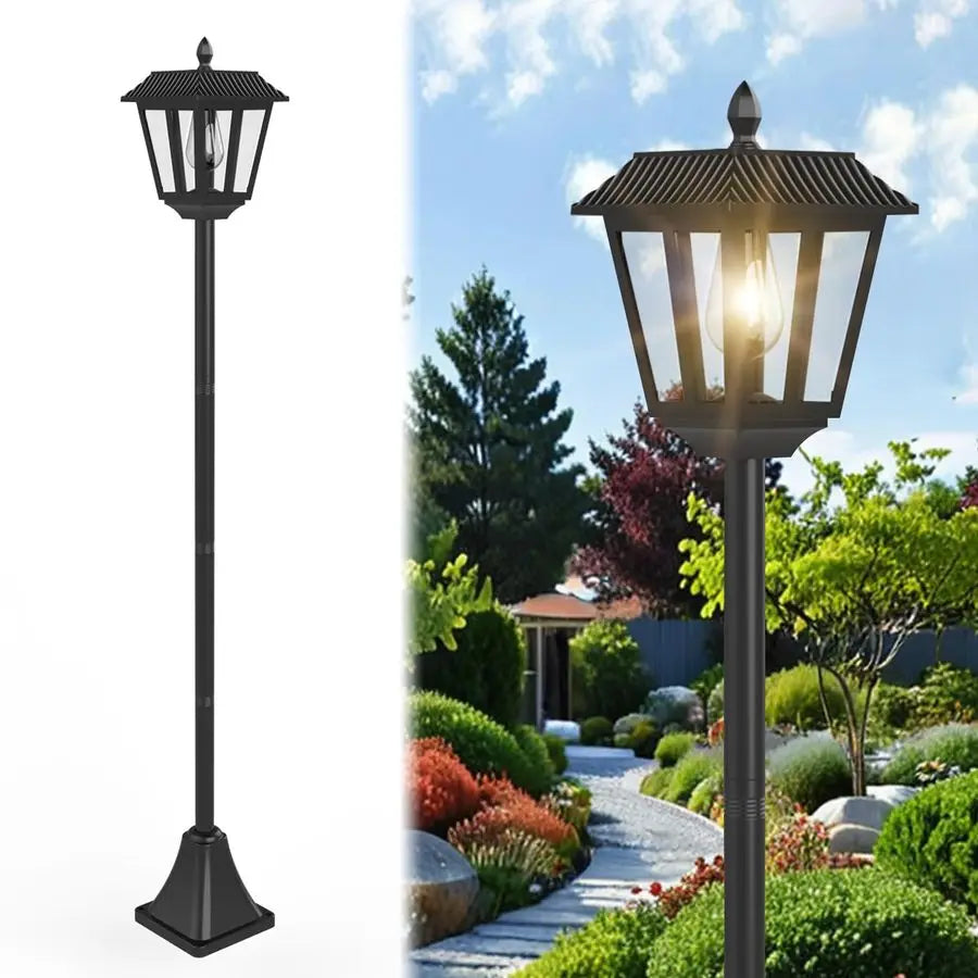 Lamp Post Lights Outdoor Waterproof, 70 Tall Solar Light Poles for Outside, Decorative Floor Lamp Lighting for Garden Patio Yard