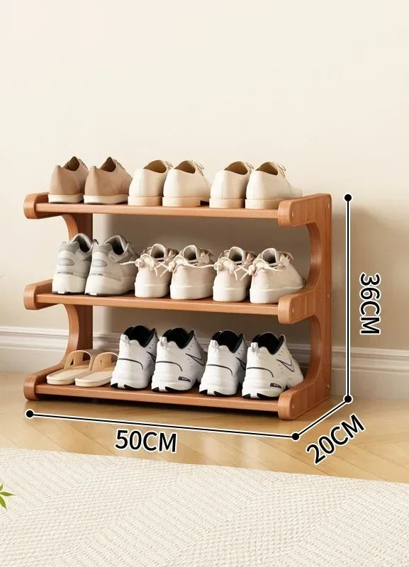 Simple shoe rack for household use, wooden storage at the entrance, multi-layer dormitory storage at the entrance, storage rack