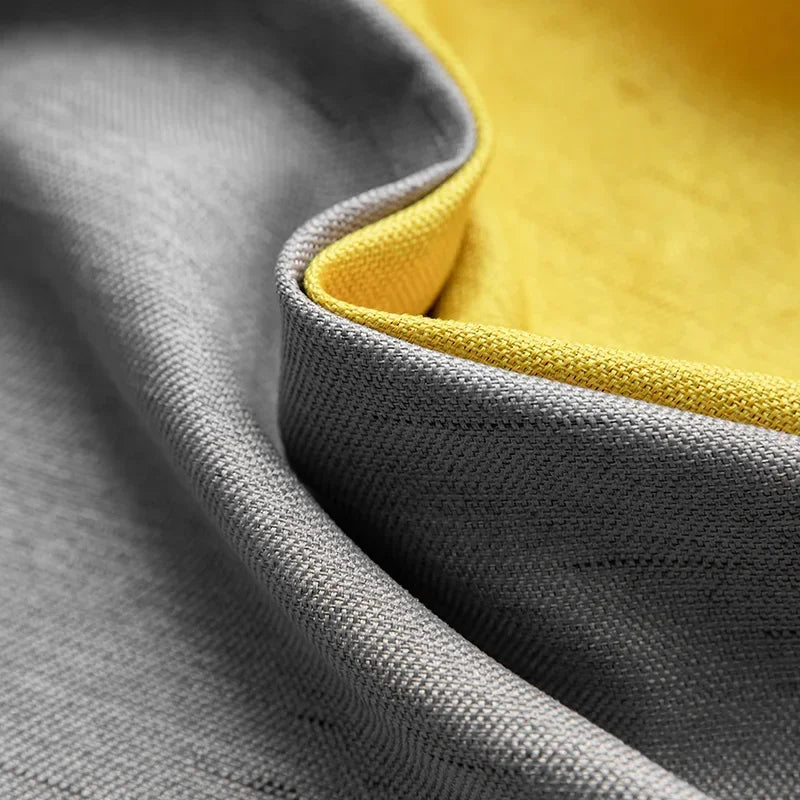 Nordic Light Luxury Meteor Cotton Linen Stitching Curtains Blackout Curtains for Living Room Bedroom Finished Customization
