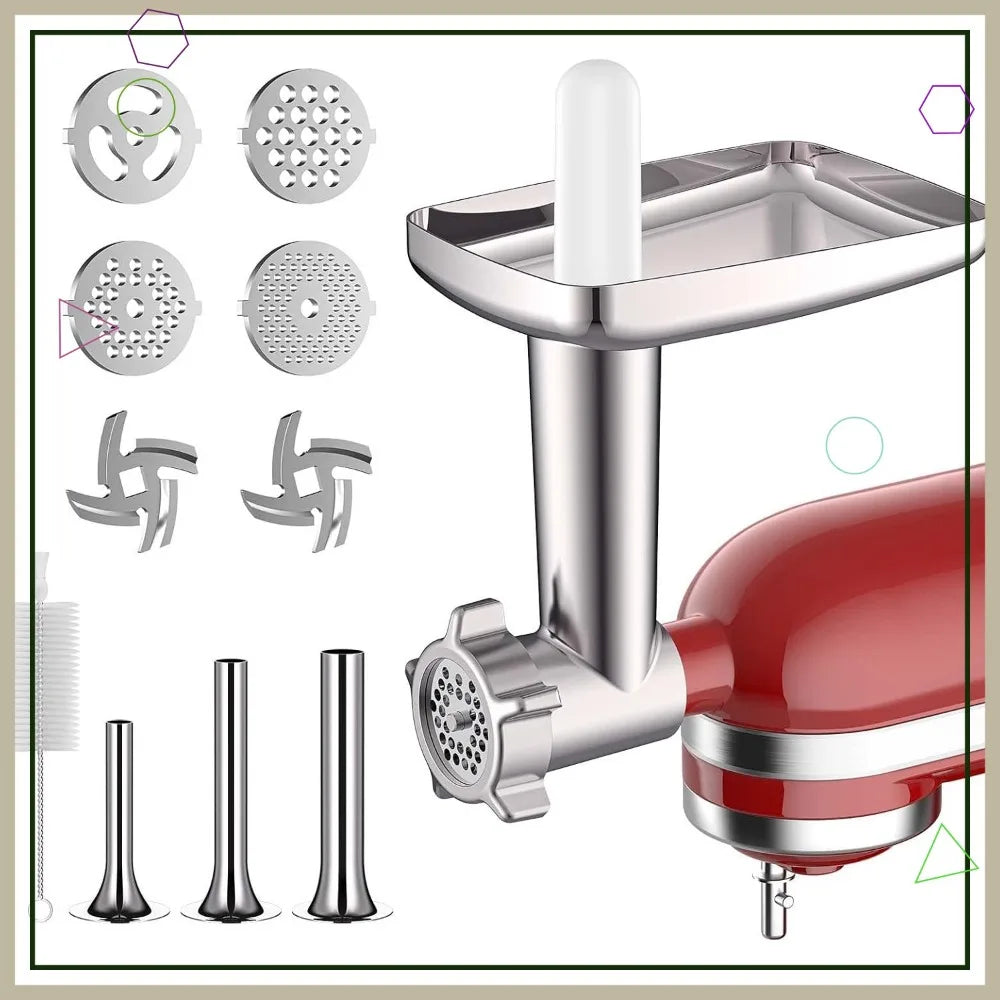 Meat Grinder Attachment for Stand Mixers with Four Plates