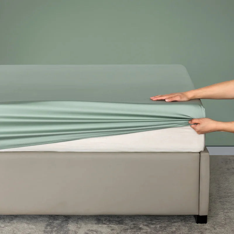 High Quality Bed Fitted Sheet 100% Bamboo Mattress Cover with Elastic Band Double King Queen Size Bed Sheet 90/120/200 Fit Sheet