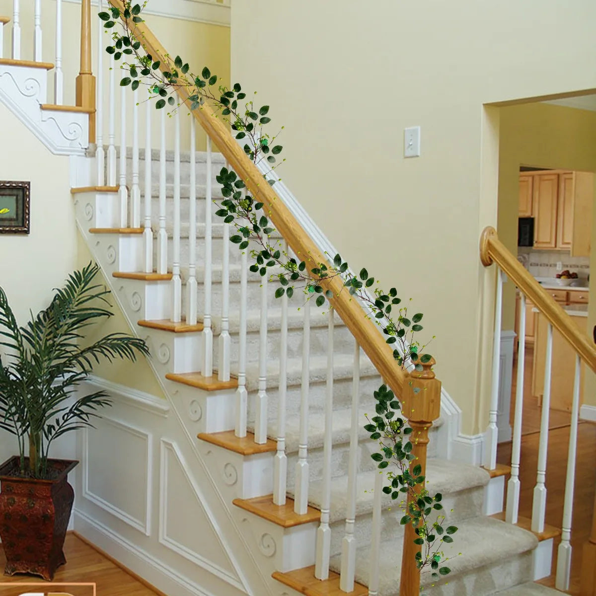 6.2 ft St. Patrick's Day Garland with Green Shamrock and Berry Garland St. Patrick's Day Decorations Green Clover Berry