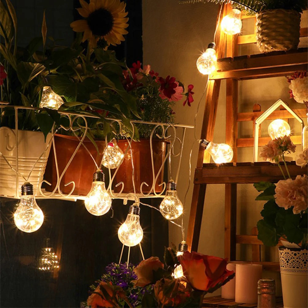 Outdoor Hanging LED Solar Lights IP44 Waterproof 30 Bulbs For Party Garden Home Patio Camping Decor Solar Lamp Bulb