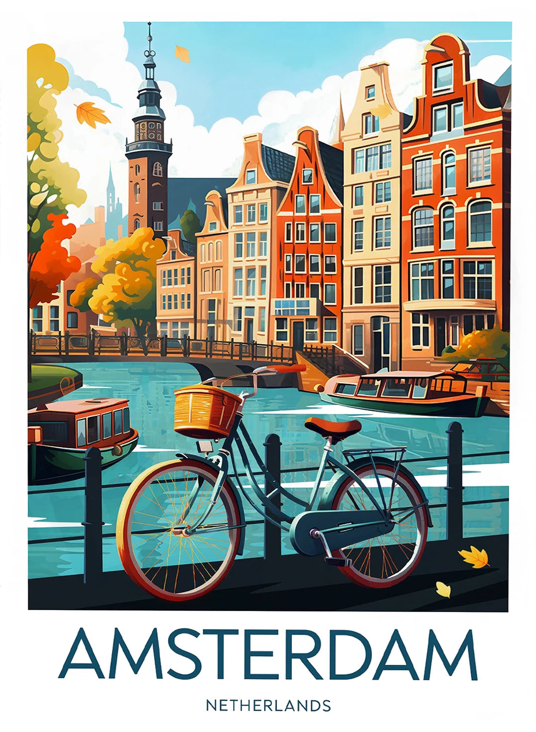 Amsterdam Travel Prints Netherlands London UK Big Ben Paris Eiffel Tower Greece Athens Posters Universal Gifts Home Decor