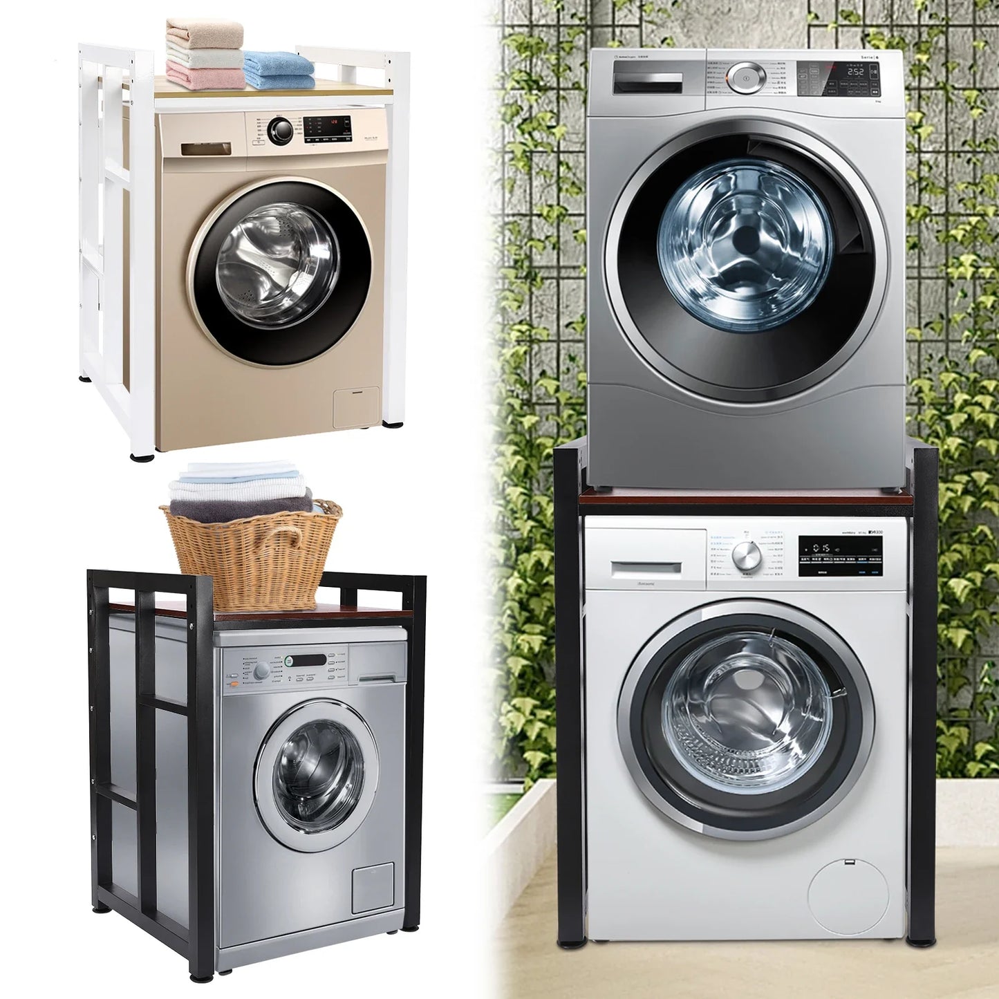 Washer And Dryer Storage Shelf Dual Tier Load Bearing 190kg