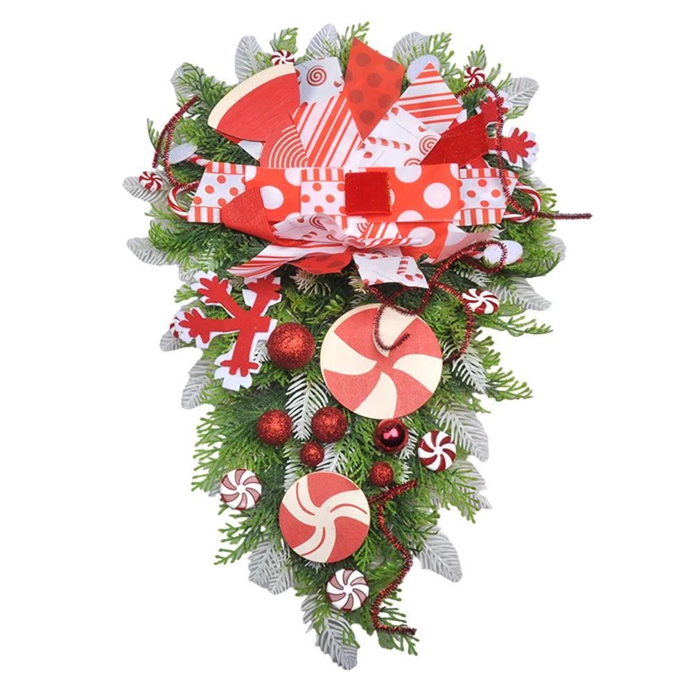 FZCSPEED Christmas Wreath for Front Door Christmas Collection Wreaths Artificial Festival Decor for Indoor Outdoor Wall Window