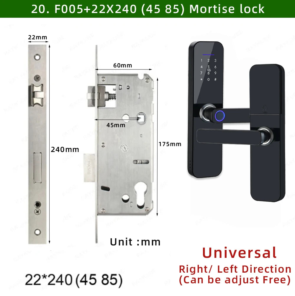 RAYKUBE F005 IP65 Waterproof Tuya Wifi Lock Electronic Smart Door Lock With Fingerprint/Smart Card/Password/Key/APP Unlock