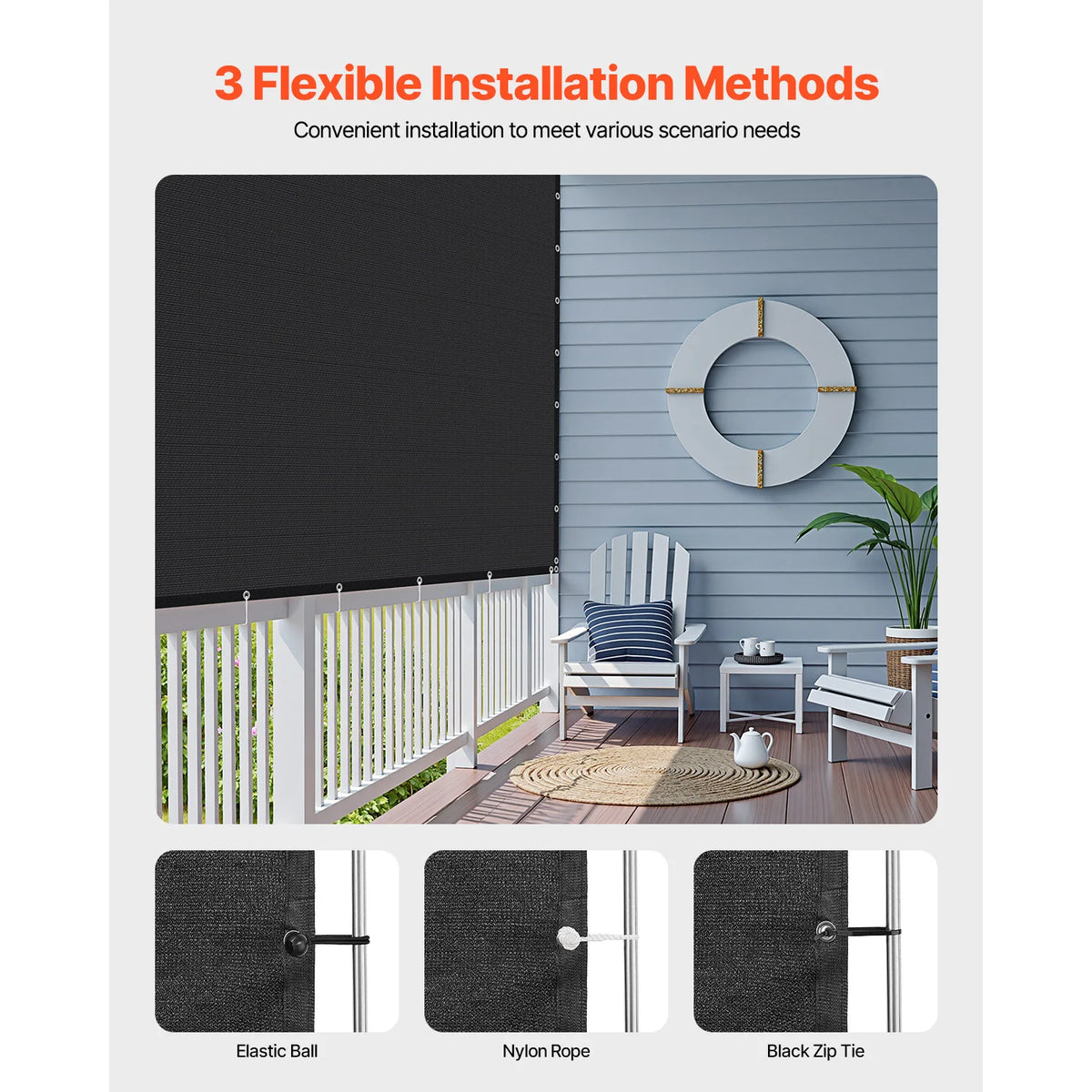 SucceBuy HDPE Sun Shade Cloth Canopy Cover for Pergola and Garden