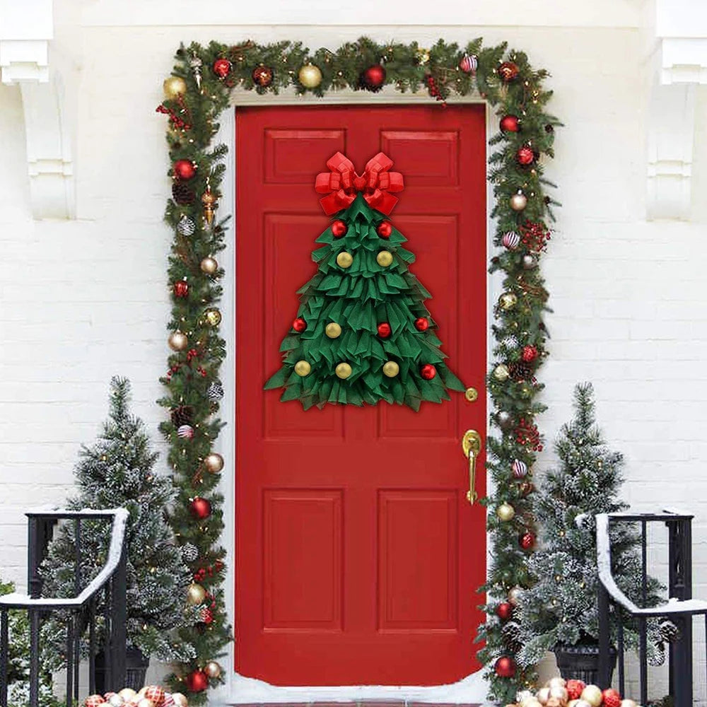 FZCSPEED Christmas Wreath for Front Door Christmas Collection Wreaths Artificial Festival Decor for Indoor Outdoor Wall Window