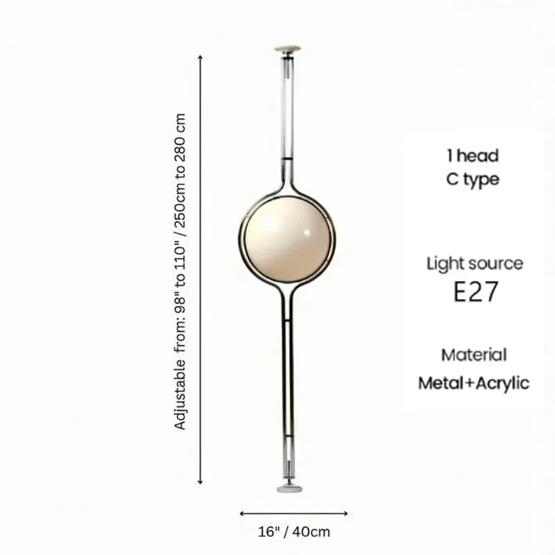 2026 Modern Creative Chrome Metal Floor Lamp White Acrylic Ball LED Standing Light for Living Room Hotel Room Sofa Art Decor
