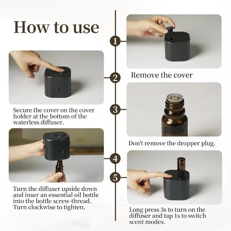 HAOYUNMA USB Rechargeable Waterless Aroma Diffuser For Home Office