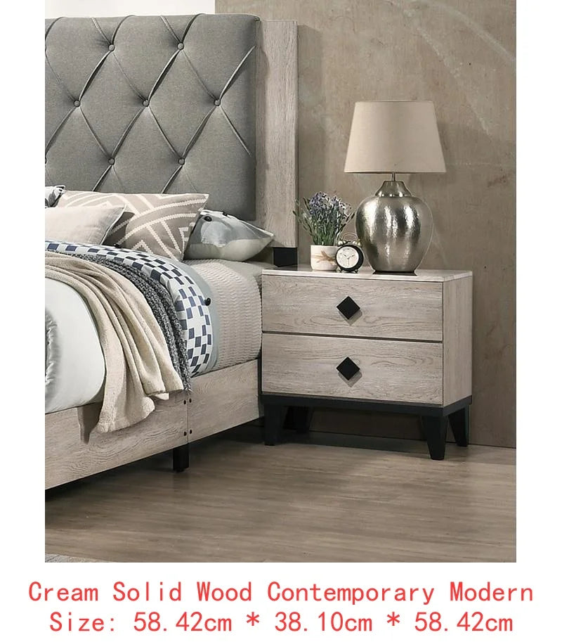 Contemporary Bed Frame With V Design Headboard In Rubberwood Construction