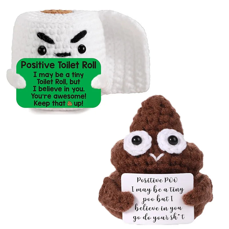 Positive Crochet Animals Christmas Birthday Gifts for Women Men Emotional Mom Dad Daughter Sister Friend Desk Home Fall Decor