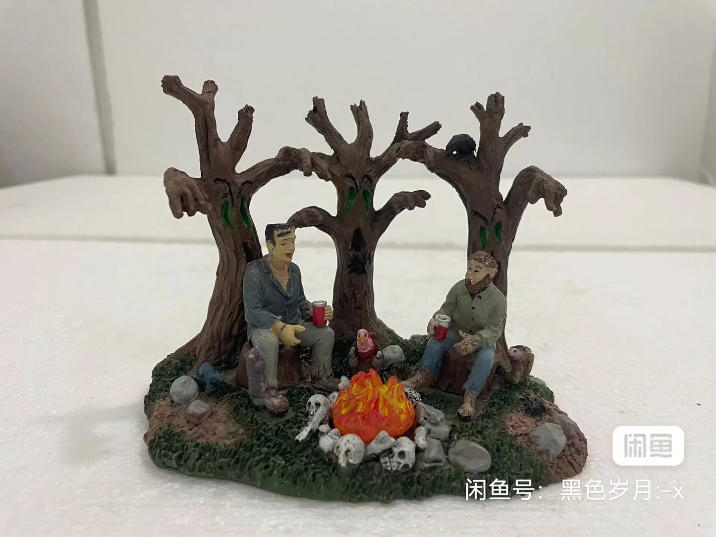 Halloween Decor Creative Halloween Scene Resin Ornaments Ghost Taking Pictures Figurine Garden Ornaments Home Decor Accessories