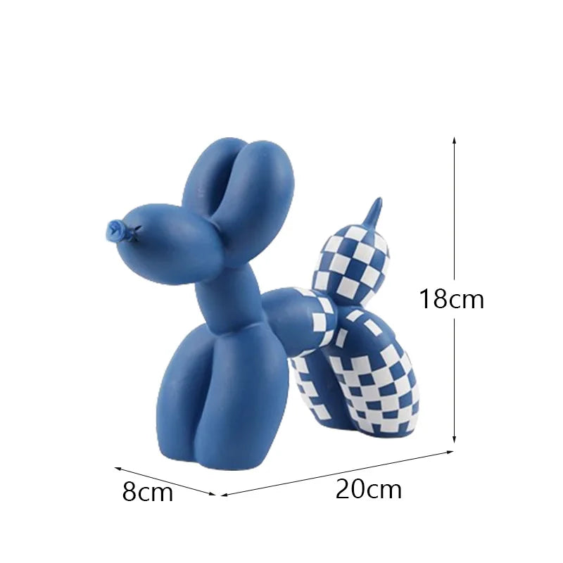 Whimsical Water-Transfer Balloon Dog Sculpture-Dazzling Graffiti Art Decor for Living Room/Entryway,Vibrant TV Stand Centerpiece