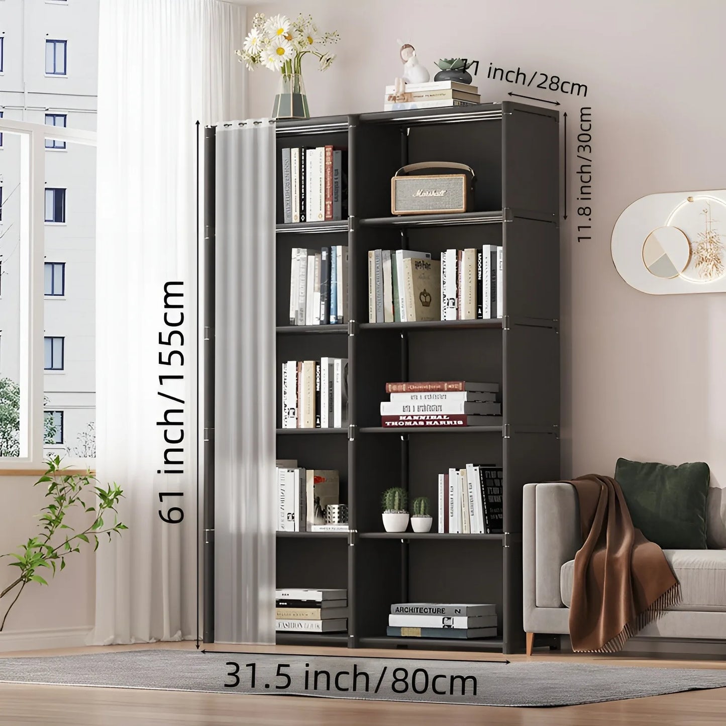 6 Layer Dustproof Wardrobe Closet Organizer High Capacity