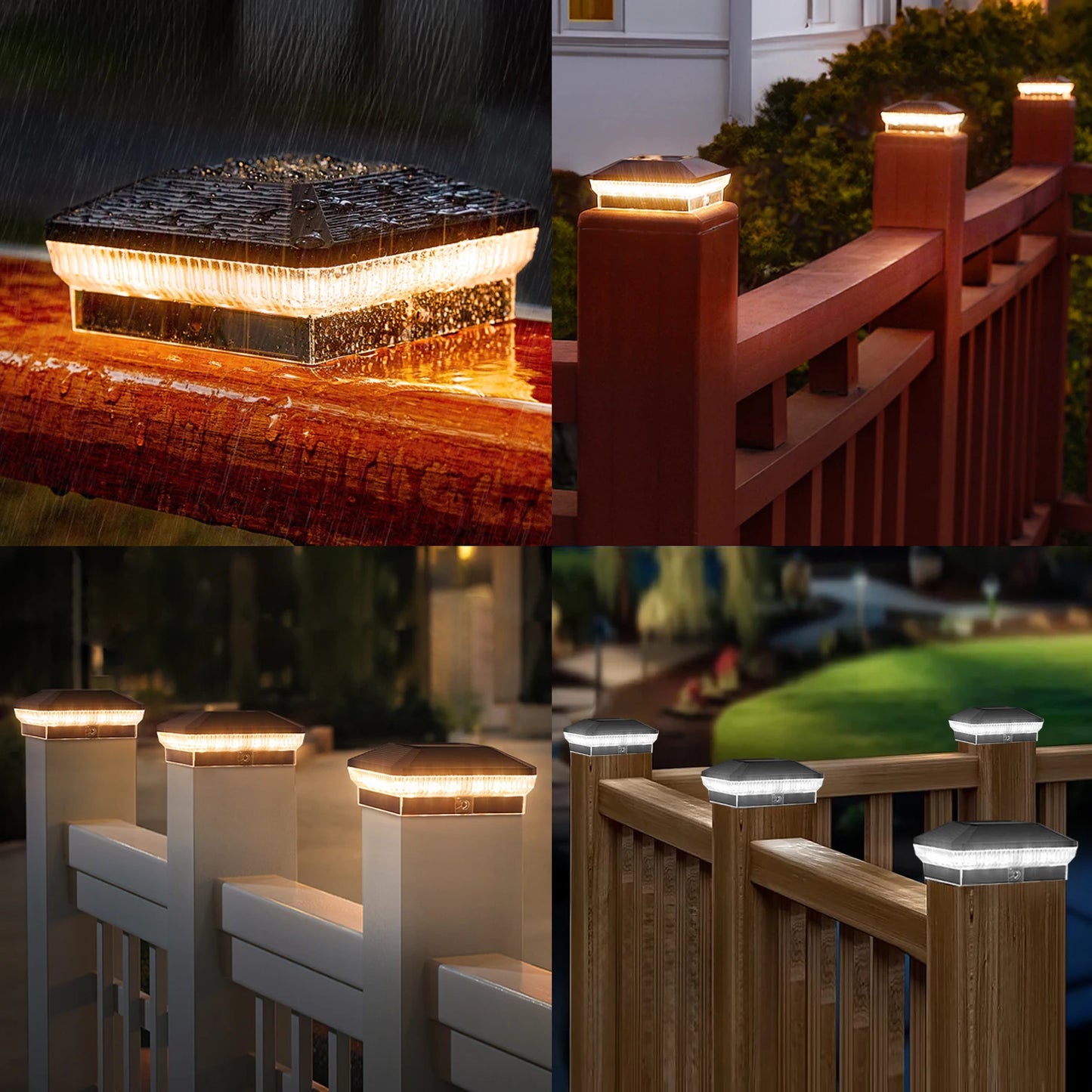 KPSTEK Solar Post Lights Outdoor Fence 40 LEDs 3 Modes