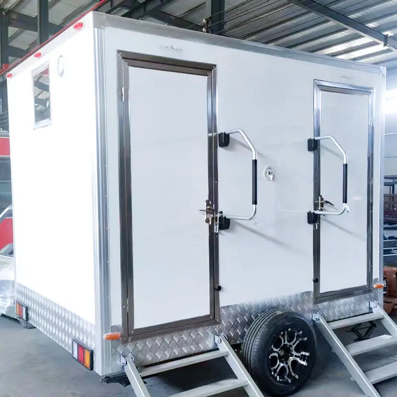 Luxury Modern Portable Plastic Restroom Trailer Mobile Bathroom Trailer For Wedding Events Toilets For Sale