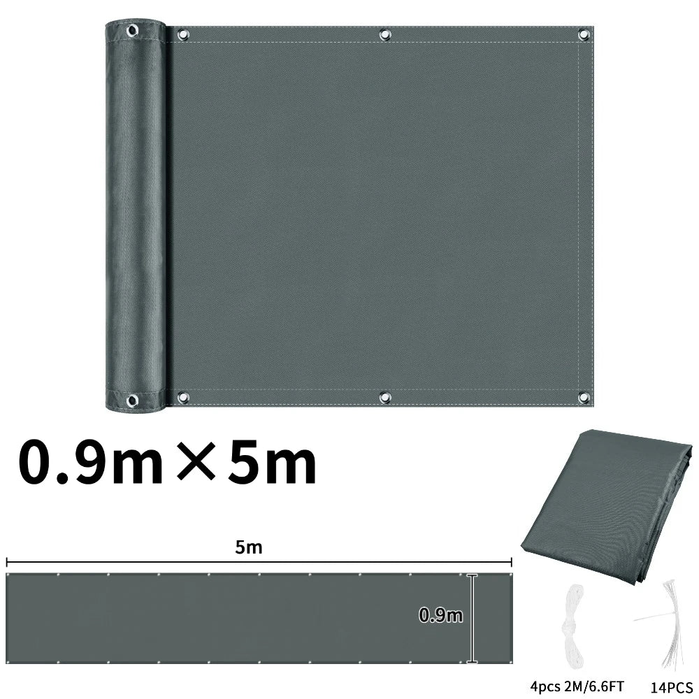 Balcony Privacy Screen Patio Fence Screen for Balcony Cover Waterproof Garden Sunshade Cloth with Grommets UV Protection Shelter