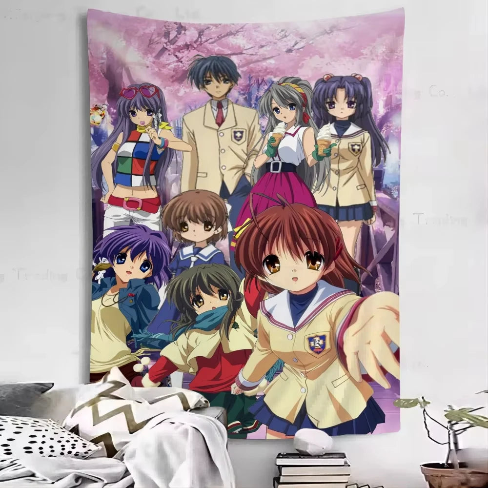 Clannad After Story Wall Tapestry For Living Room Home Dorm Decor Wall Art Decor Backdrop Cloth Sofa Blanket Decoration Tapestry