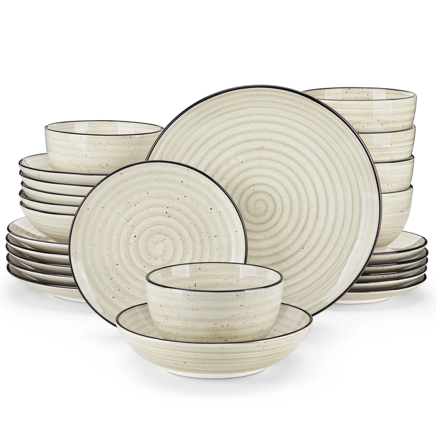 Malacasa Hand Painted Ceramic Dinnerware Set 24 Or 48 Piece