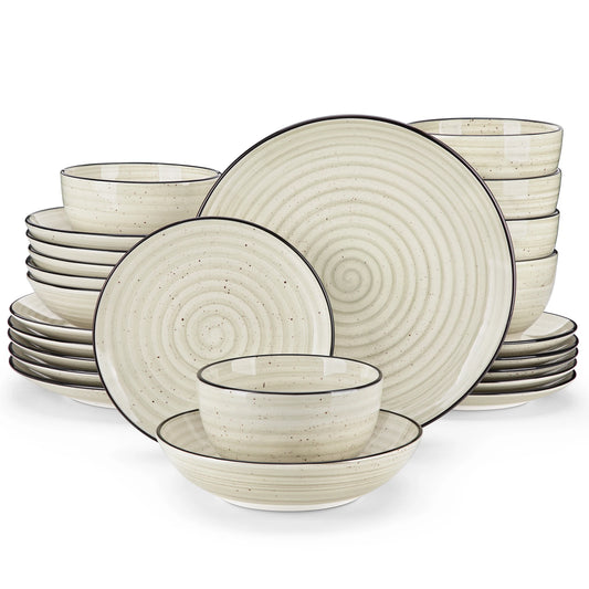 Malacasa Hand Painted Ceramic Dinnerware Set 24 Or 48 Piece