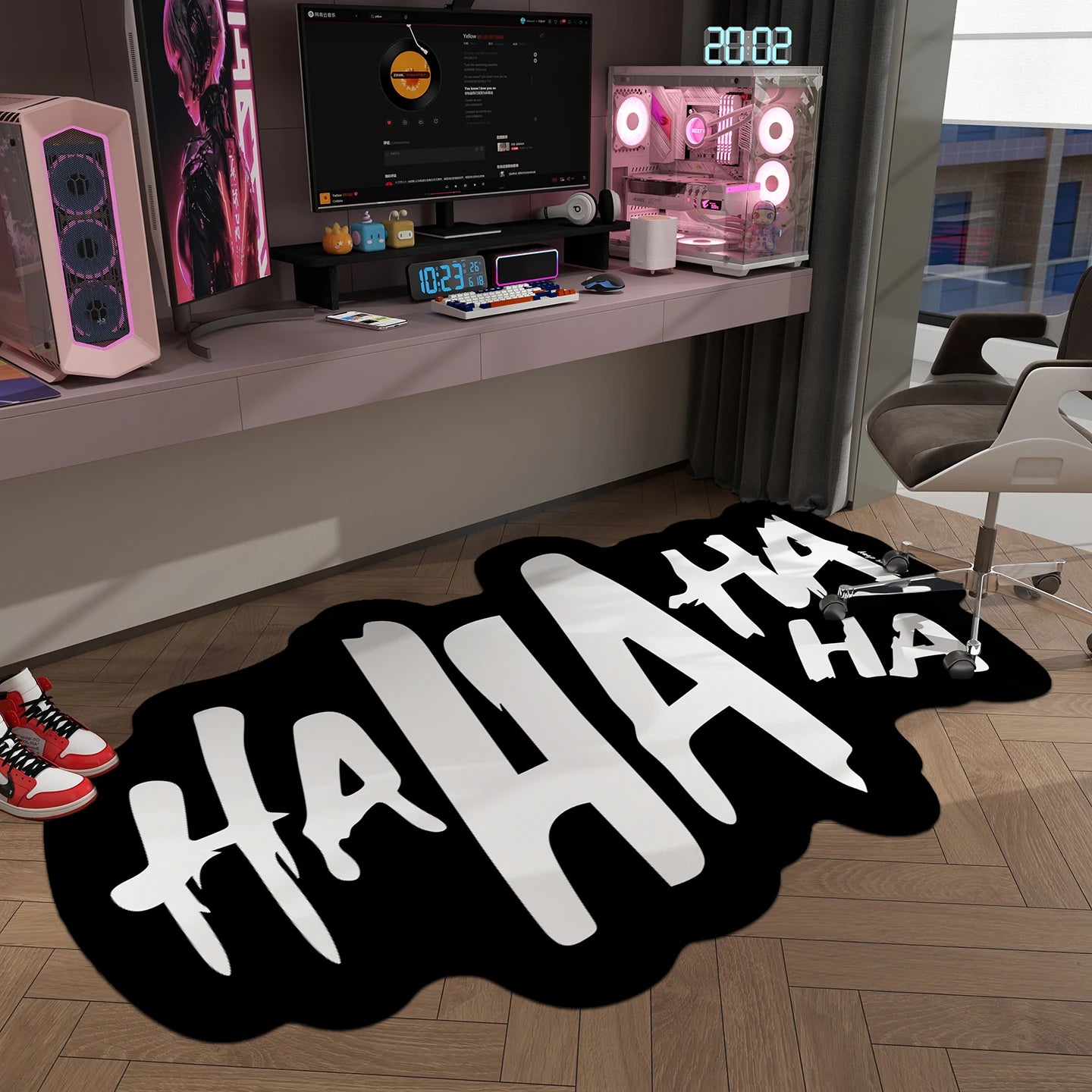 Creative Haha Rugs for Bedroom Irregular Shapes Living Room Decoration Carpet Washable E-sports Floor Mat Anti-slip Lounge Rug